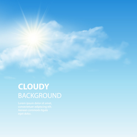 Blue sky background with tiny clouds. Vector illustration EPS 10