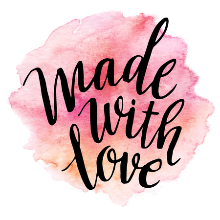 Made with love watercolor lettering