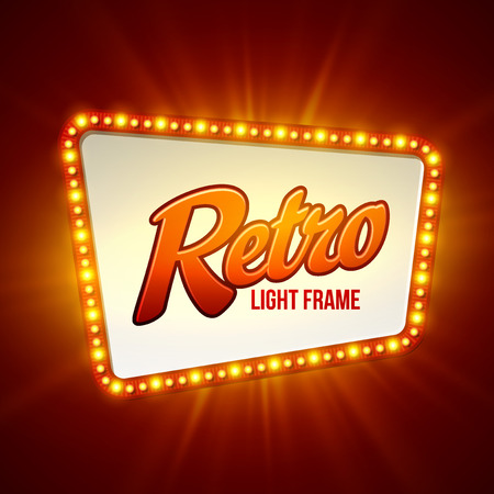 Shining retro light banner.  Vector illustration のイラスト素材