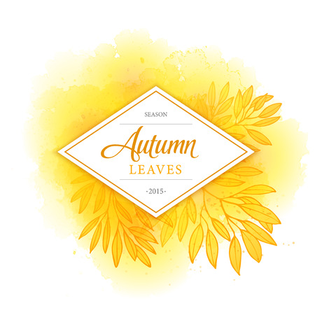 Fall leafs watercolor vector background EPS 10のイラスト素材