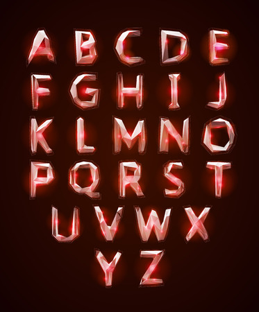 Low poly cristal alphabet font. Vector illustration EPS 10のイラスト素材