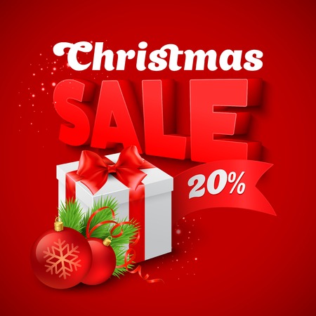 Christmas Sale with gift boxのイラスト素材