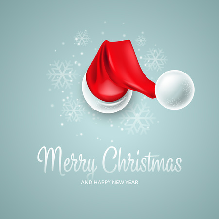 Christmas card with Santa Claus hatのイラスト素材