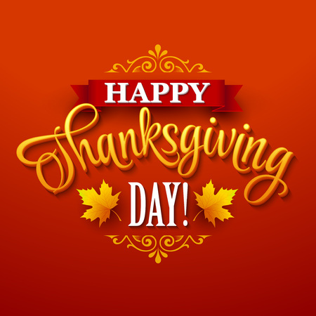 Typographic Thanksgiving Design. Vector illustration EPS 10のイラスト素材