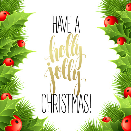 Have a holly jolly Christmas. Lettering  vector illustration のイラスト素材