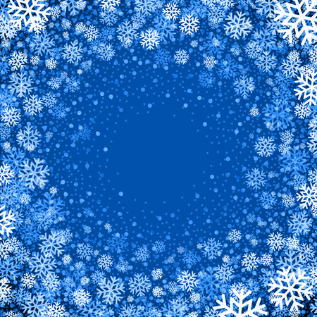 Blue background with snowflakes.のイラスト素材
