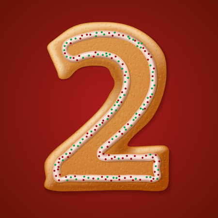 Christmas  cookies  numbers and character. Vector illustrationのイラスト素材
