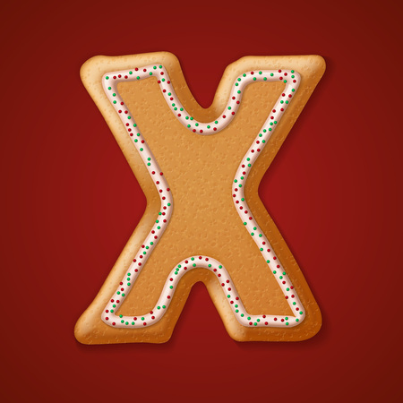 Christmas gingerbread cookies alphabet.のイラスト素材