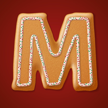 Christmas gingerbread cookies alphabet.のイラスト素材