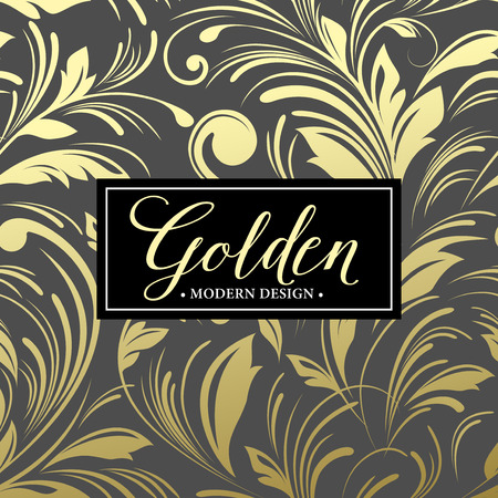 Luxury seamless background with gold frame. Vector illustration のイラスト素材