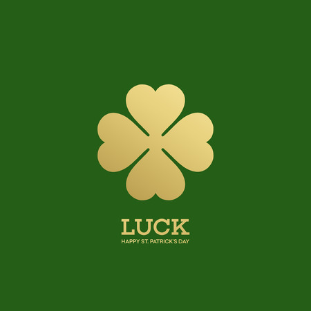Golden Shamrock. Patrick day simbol. Vector illustration EPS10のイラスト素材