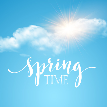 Blue sky with clouds. Vector background EPS10のイラスト素材