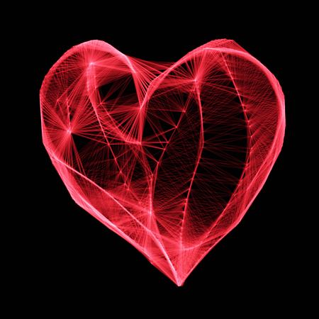 Grid heart with cube  for valentine greeting card. Vector illustration EPS10のイラスト素材