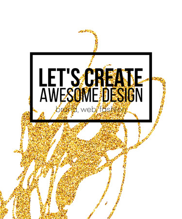 Golden hand-drawn design elements. Vector templates for posters, flyers, brand, brochure. Golden, black, white backgrounds, patterns, textures and elements. Vector illustration EPS10のイラスト素材