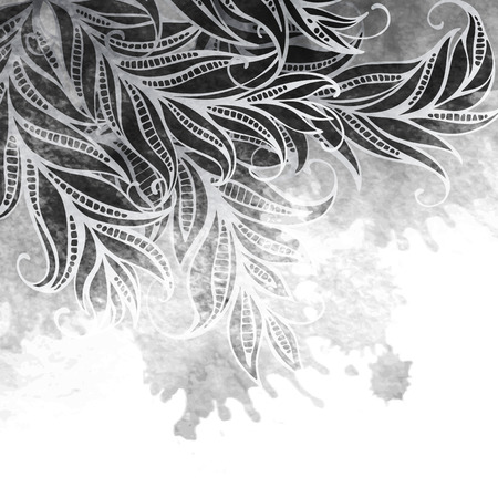 Grayscale watercolor painting design. Vector illustration EPS10のイラスト素材
