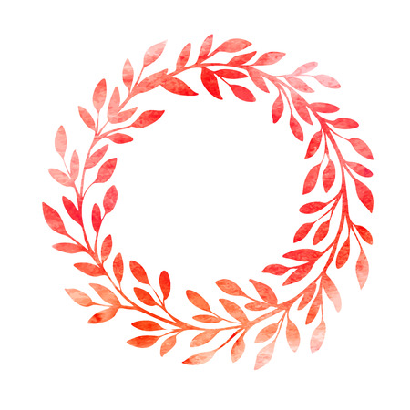 Watercolor autumn frame. Wreath made of hand drawn leaves. Endless texture can be used for printing onto fabric and paper or scrap booking. Vector illustration EPS10のイラスト素材