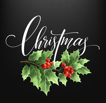 Christmas decoration on chalk board. Vector illustration EPS10のイラスト素材