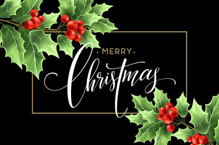 Christmas decoration on chalk board. Vector illustration EPS10のイラスト素材