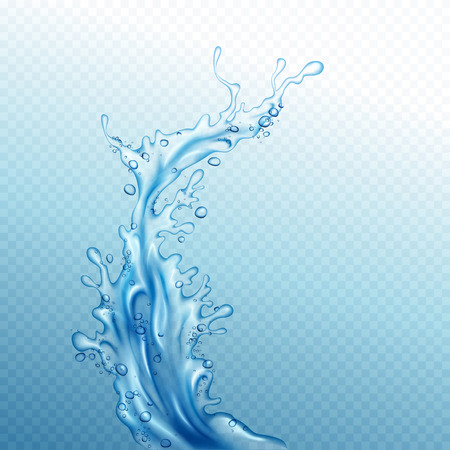 Transparent water splashes, drops isolated on transparent background. Vector illustration EPS10のイラスト素材