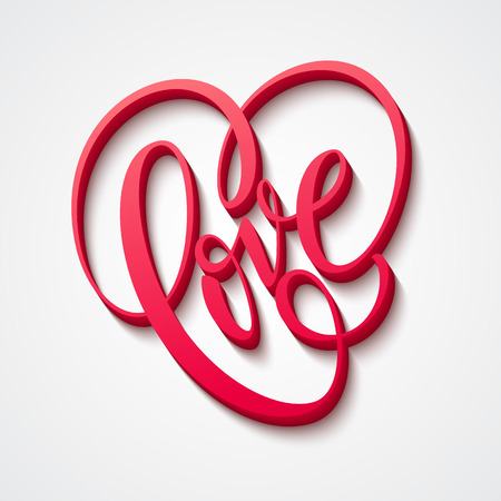 Valentines Day Lettering Love. Vector illustrationのイラスト素材