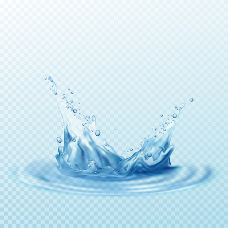 Transparent water splashes, drops isolated on transparent background.のイラスト素材