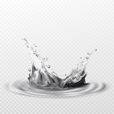 Black splashes on a transparent background. Vector illustrationのイラスト素材