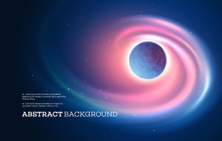 Cosmic glow of the planet background. Vector illustrationのイラスト素材