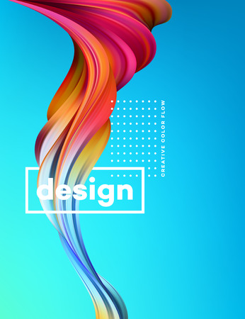 Modern colorful flow poster. Wave Liquid shape in blue color background. Art design for your design project. Vector illustration.のイラスト素材