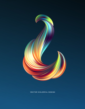 3d abstract colorful fluid design vector illustration.のイラスト素材