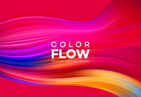 Modern colorful flow poster. Wave Liquid shape color background. Art design for your design project. Vector illustration EPS10のイラスト素材