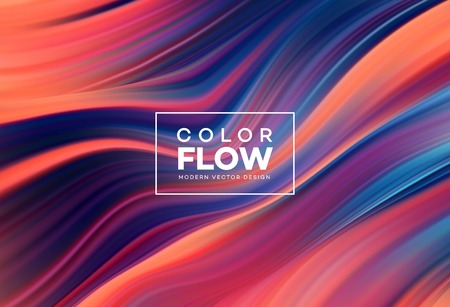 Modern colorful flow poster. Wave Liquid shape color background. Art design for your design project. Vector illustration EPS10のイラスト素材