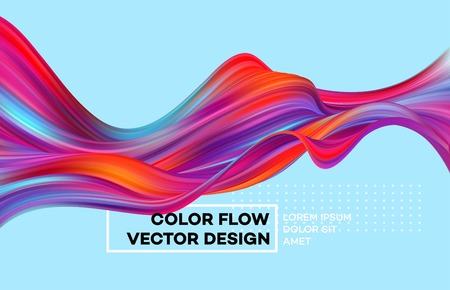 Modern colorful flow poster. Wave Liquid shape in color background. Art design for your design project. Vector illustrationのイラスト素材