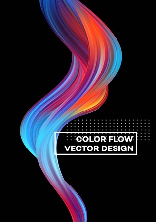 Modern colorful flow poster. Wave Liquid shape in color background. Art design for your design project. Vector illustrationのイラスト素材