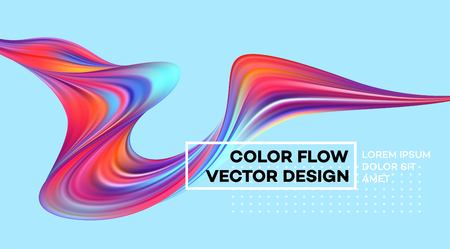 Modern colorful flow poster. Wave Liquid shape color background. Art design for your design project. Vector illustration EPS10のイラスト素材