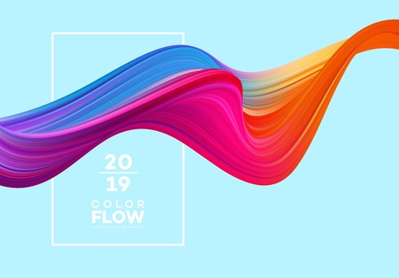 Modern colorful flow poster. Wave Liquid shape color background. Art design for your design project. Vector illustration EPS10のイラスト素材