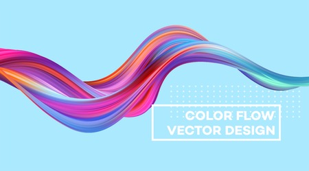 Modern colorful flow poster. Wave Liquid shape in color background. Art design for your design project. Vector illustrationのイラスト素材
