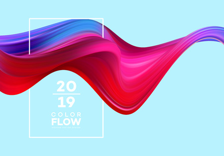 Modern colorful flow poster. Wave Liquid shape color background. Art design for your design project. Vector illustration EPS10のイラスト素材