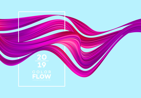 Modern colorful flow poster. Wave Liquid shape in color background. Art design for your design project. Vector illustrationの写真素材