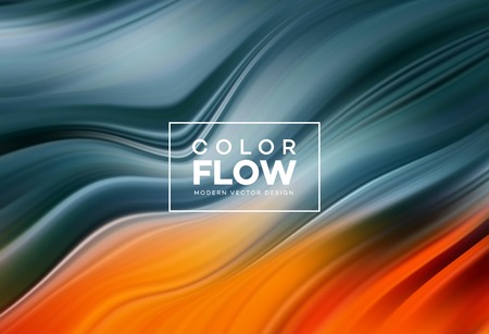 Modern colorful flow poster. Wave Liquid shape in color background. Art design for your design project. Vector illustrationの写真素材