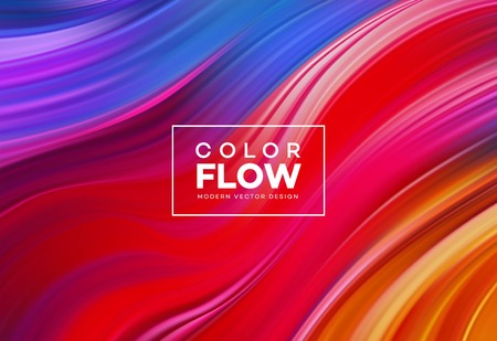 Modern colorful flow poster. Wave Liquid shape in color background. Art design for your design project. Vector illustrationの写真素材