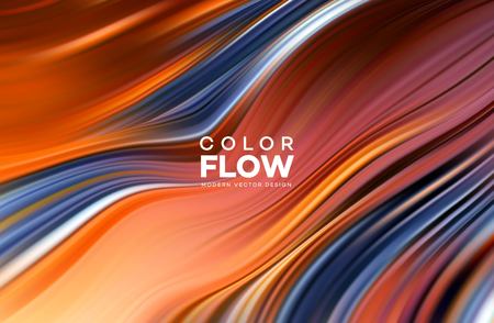 Modern colorful flow poster. Wave Liquid shape in color background. Art design for your design project. Vector illustrationの写真素材