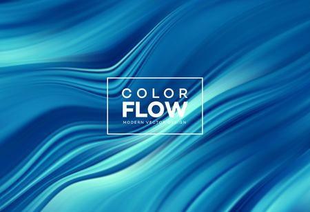 Modern colorful flow poster. Wave Liquid shape in color background. Art design for your design project. Vector illustrationの写真素材