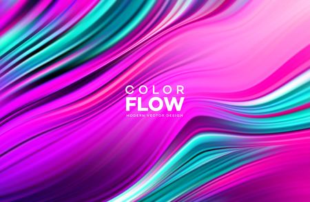 Modern colorful flow poster. Wave Liquid shape in color background. Art design for your design project. Vector illustrationの写真素材