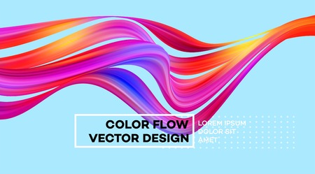 Modern colorful flow poster. Wave Liquid shape in color background. Art design for your design project. Vector illustrationの写真素材