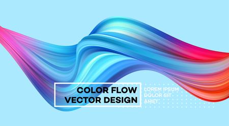 Modern colorful flow poster. Wave Liquid shape in color background. Art design for your design project. Vector illustrationの写真素材