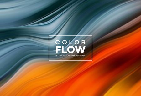 Modern colorful flow poster. Wave Liquid shape in color background. Art design for your design project. Vector illustrationの写真素材