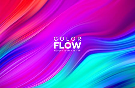 Modern colorful flow poster. Wave Liquid shape in color background. Art design for your design project. Vector illustrationの写真素材