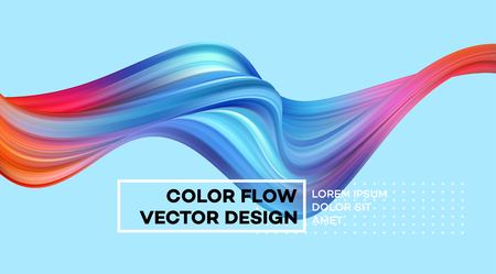 Modern colorful flow poster. Wave Liquid shape in color background. Art design for your design project. Vector illustrationの写真素材