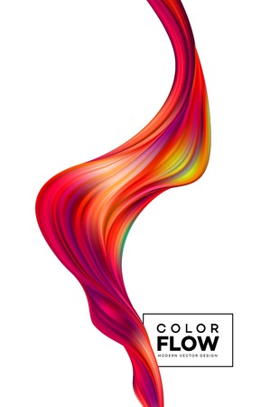 Modern colorful flow poster. Wave Liquid shape color background. Art design for your design project. Vector illustration EPS10のイラスト素材