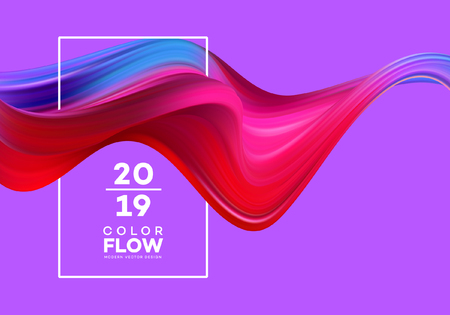 Modern colorful flow poster. Wave Liquid shape color background. Art design for your design project. Vector illustration EPS10のイラスト素材